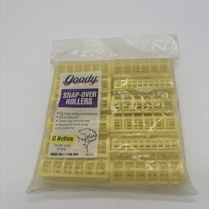 Vintage Goody Snap-Over Rollers 12 Medium Yellow New Old Stock Made in The USA
